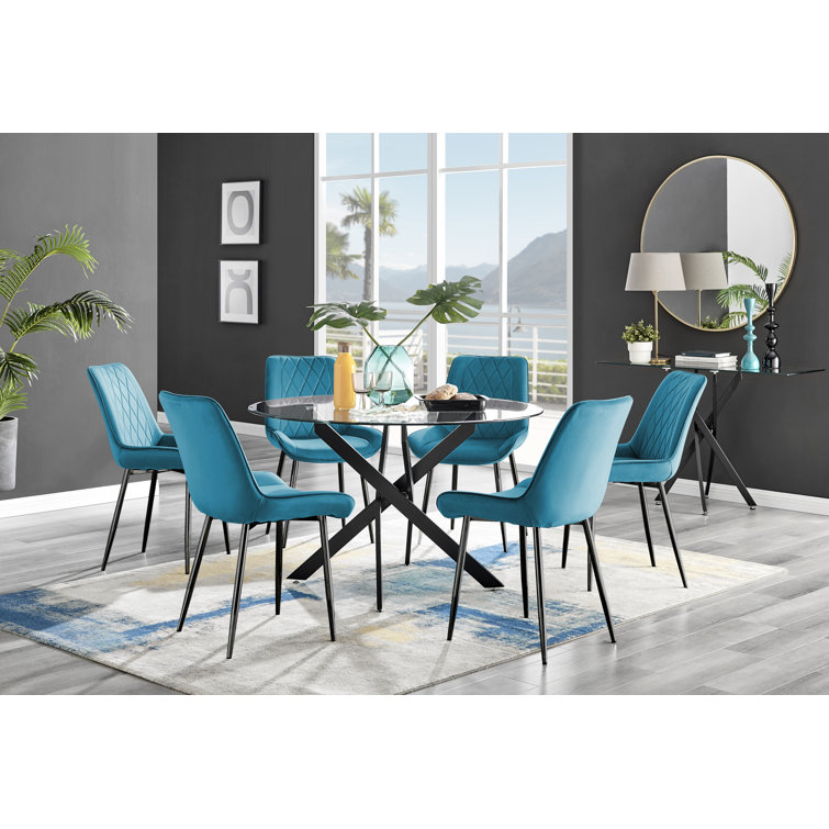 Wayfair round deals glass dining table